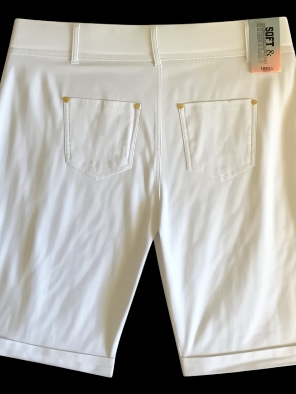 Thrill Plus Size White Bermuda Knee-Length Women's Shorts Stretch 3X - Picture 5 of 6